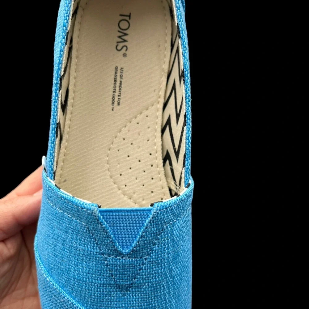 Toms Alpargata Women's Slip on Casual Shoes‎ Size 8 Blue Lightweight Comfort